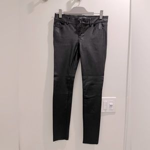 Vince black skinny ankle leather pants